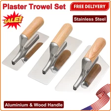 Polished Stainless Steel Venetian Plaster Trowel Set 3 PC Paint Plastering Tools