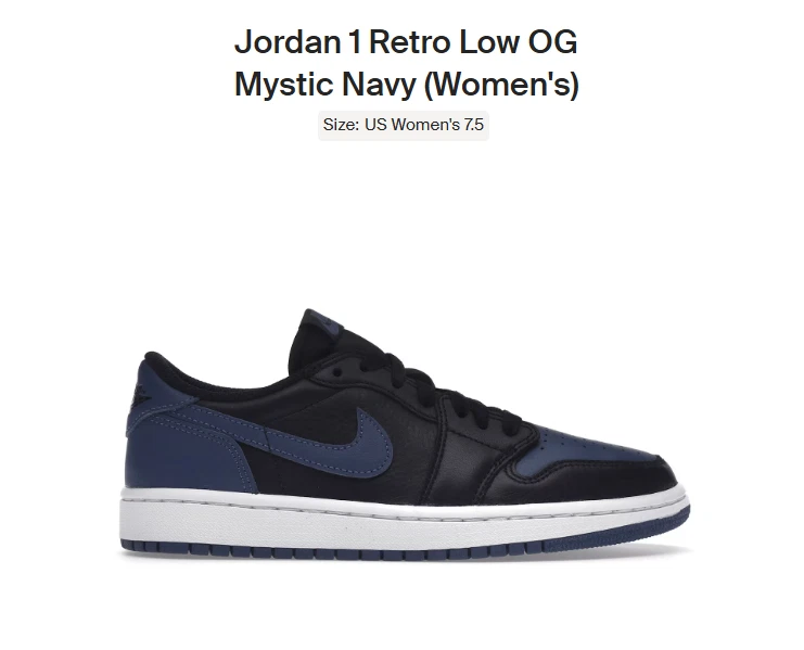 Jordan 1 Retro OG Low Mystic Navy W for sale | eBay