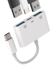USB-C to Dual USB A Adapter 3in1 Type-C Charge Cable C 2USB 1Pack