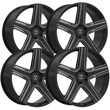 Set Of 4 Massiv 926 Classico 26x9.5 6x5.5 25mm Blackmilled Wheels Rims