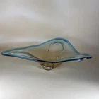 Vintage MCM Murano Sommerso Handblown Art Glass Centerpiece Fruit Bowl 16 ”