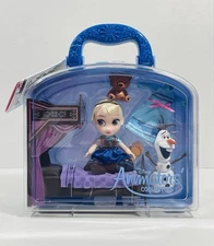 New Disney Animators Collection Mini Doll 5" Frozen Elsa Play Set Carry Case