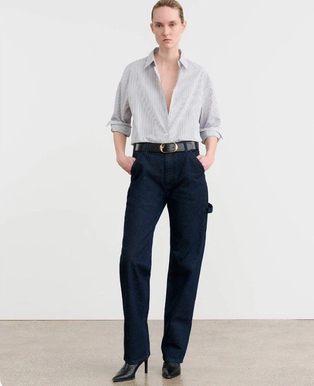 Nili Lotan High Rise Straight Leg Carpenter  Calvin Jeans $495  29 NWT
