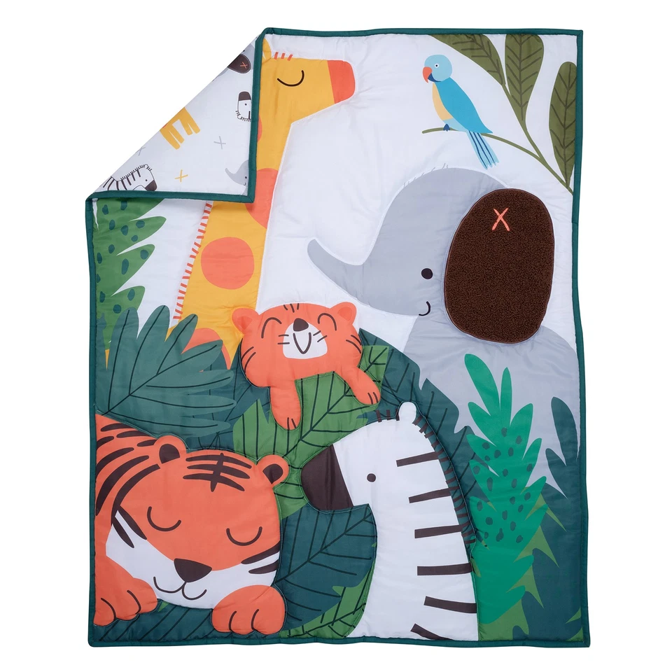 Bedtime Originals Lollipop Jungle 3-Piece Baby Nursery Crib Bedding Set - Image 3 of 4