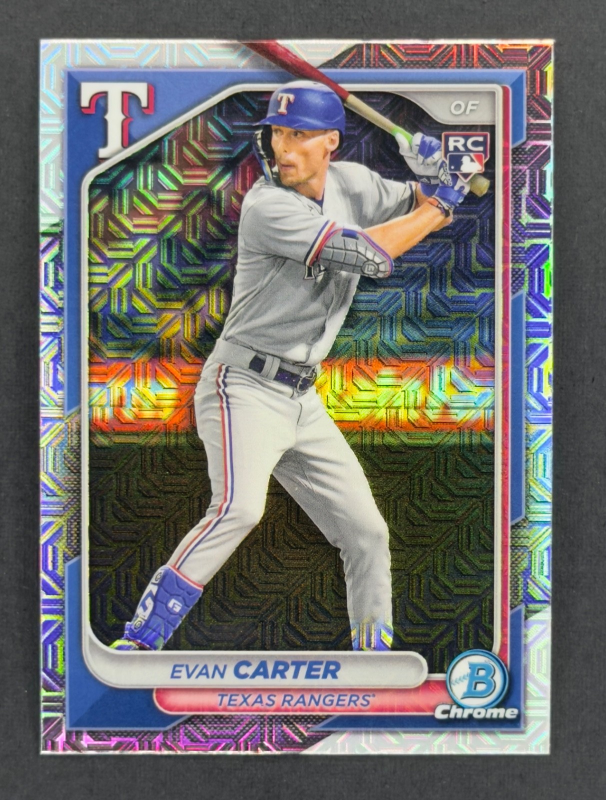 2024 Bowman Chrome - Mojo Refractors Rookie #65 - Evan Carter - Texas Rangers