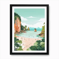 Railay Beach, Krabi, Thailand, Mati Framed Wall Art Poster Canvas Print Picture
