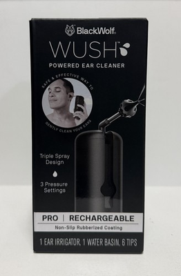 #ad Black Wolf Wush 2.0 Powered Ear Cleaner USB Rechargeable 3 Pressure Settings $26.95