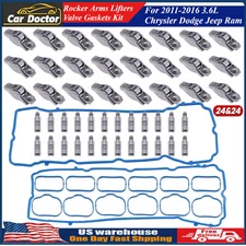 Rocker Arms Lifters Valve Gaskets Kit For 2011-2016 3.6L Chrysler Dodge Jeep Ram