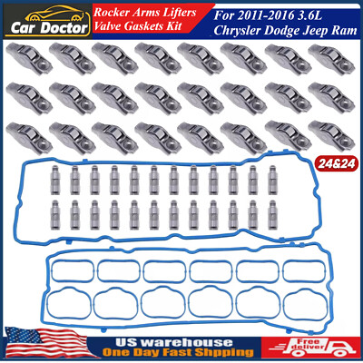 #ad #ad Rocker Arms Lifters Valve Gaskets Kit For 2011 2016 3.6L Chrysler Dodge Jeep Ram $126.92