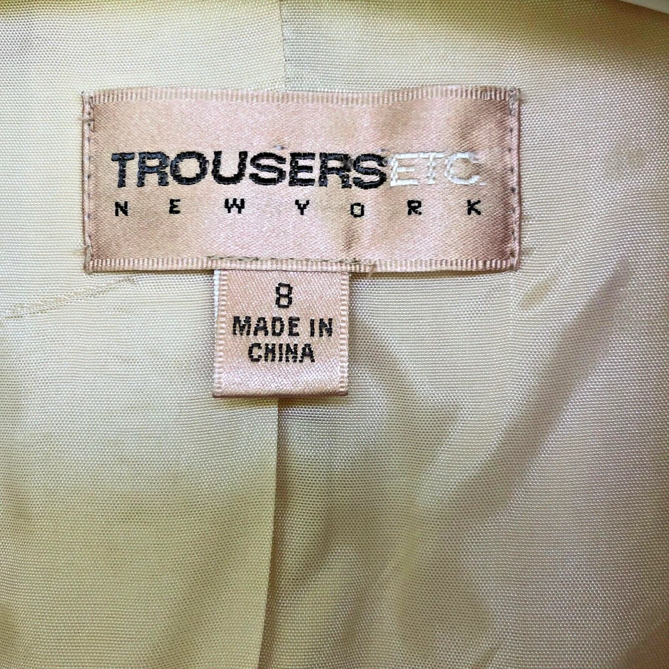 Trousers Etc New York Womens Jacket Size 8 Tan Open Front Blazer Career - Image 3 of 4