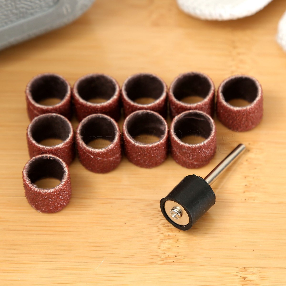 Lot De 10 Tambours à Poncer 80 Grit Pour Dremel - Diamètre 12.5mm, Mandrin 3.17mm, Neuf