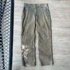 VINTAGE  Dickies Faded Bleach Sage Carpenter Workwear Pants sz W32 L32