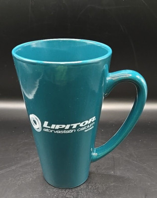 Lipitor Pharma Drug Rep Coffee Cup Advertising Doctor Nurse Mug TEAL 6''
