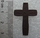 Antique Catholic Brass Crucifix Cross Pendant Jesus Christ Mater Dei D2