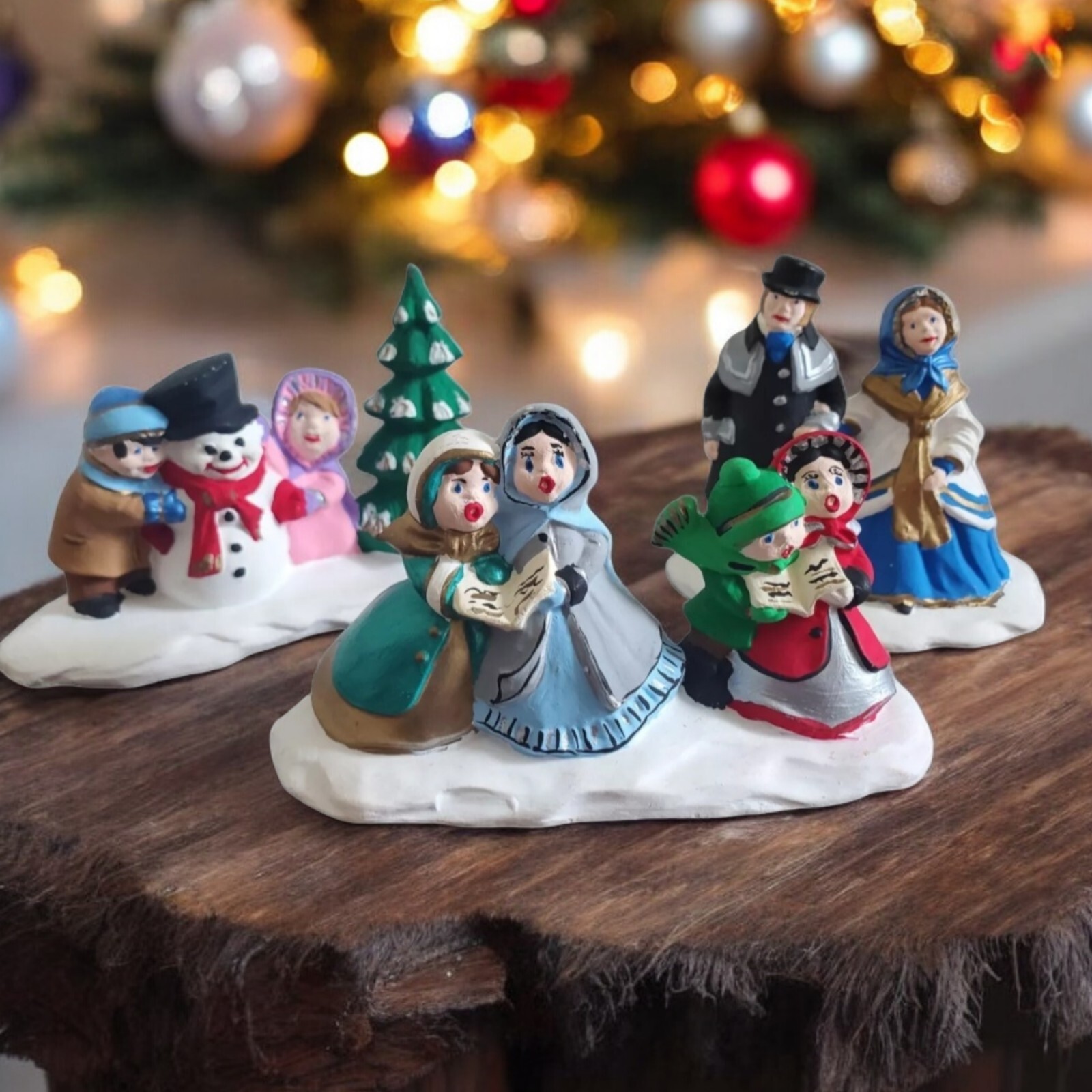 Byron Molds 1979 Christmas Ceramic Figurines Villagers Carolers Snowman -READ-