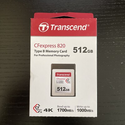 512GB Transcend CFexpress 820 Type B Memory Card 1700MB/s Read 1300MB/sec Write