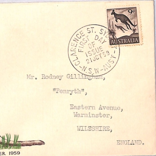 AUSTRALIA QEII 1959 FDC 9d *Kangaroo* ILLUSTRATED First Day Cover ROO YN199 - Picture 2 of 10