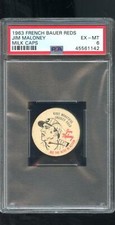 1963 French Bauer Reds Cincinnati Milk Caps Jim Maloney PSA 6 Graded Card MLB