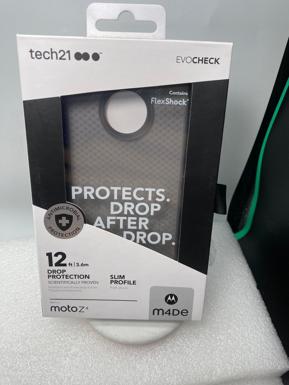 tech21 EVO Check Case for Motorola Moto Z4 - Smokey Black for sale 