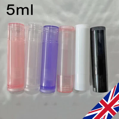5ml Multicolor Plastic Cosmetic Empty Lipstick Lip Balm Container Tube UK