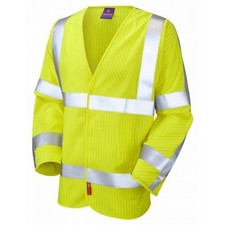 Leo Workwear Meshaw Class 3 Lfs Anti Static Yellow Hi Vis Waistcoat Pre