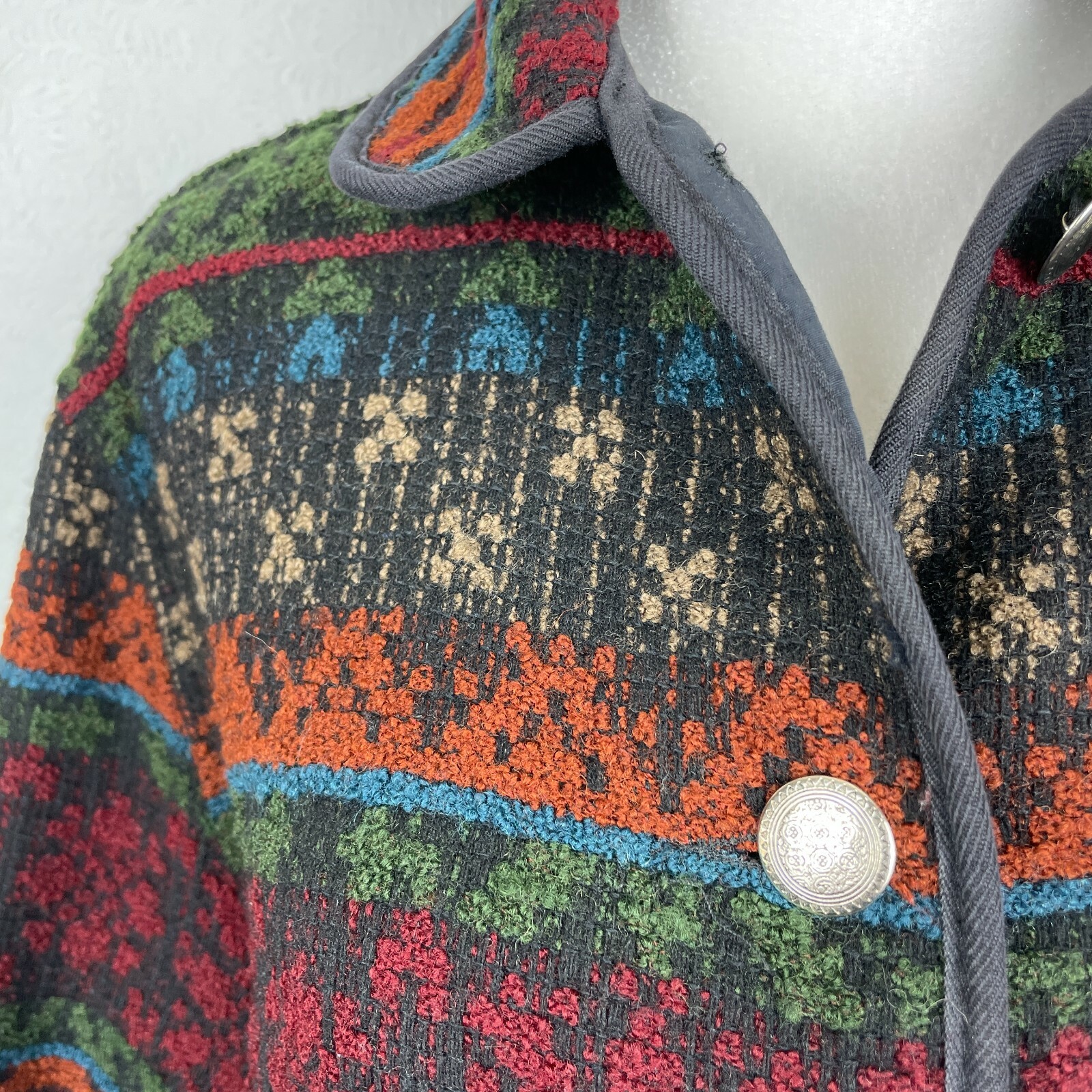 Woolrich Wool Blend Patterned Tapestry Carpet Coa… - image 2