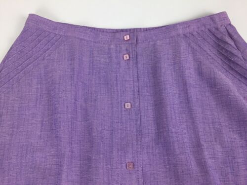 Stitches Skirt Lilac Purple Size 14 Straight Long Button Front Business Vintage - Picture 2 of 10