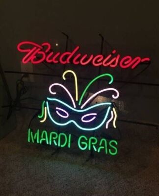 Mardi Gras Beer Lager Neon Light Sign Lamp Beer Bar Open Pub Club Night 24X20