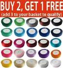 Double Sided Satin Ribbon 23 Mtrs size 6,10,12,15,20,25,38,50mm BUY 2 Get 1 Free