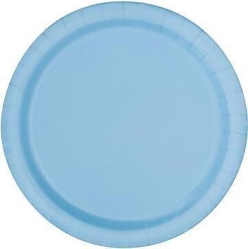 Unique Party: 20 Pwdr Blau 7 Zoll Plt Sup Qs. Papierteller 18 cm hellblau Sup -