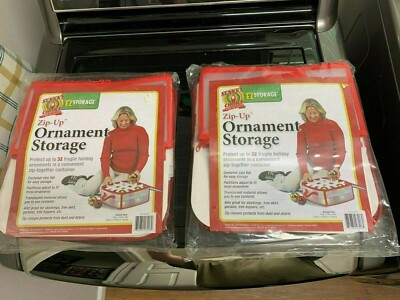 2 total 32 Count St. Nicks Choice Zip Up Christmas Ornament Storage Box Dyno new