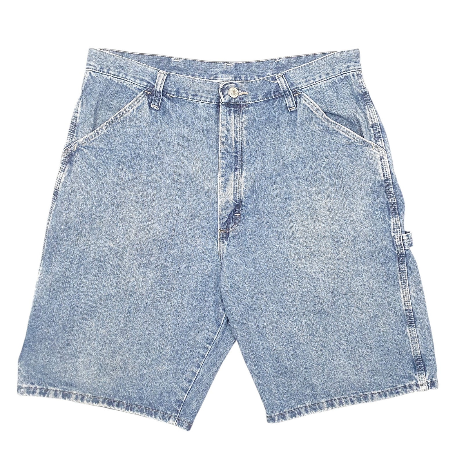 WRANGLER Denim Jeans Jorts Baggy Blue Carpenter Workwear Cotton Shorts Mens W34