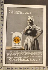 1906 WASHBURN CROSBY GOLD MEDAL BISCUIT FLOUR COOK FOOD KITCHEN DECOR AD XS53