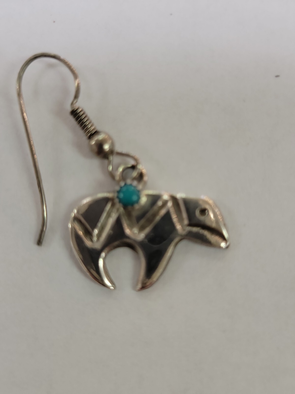 Native Sterling Bear With Turquoise - image 4