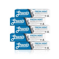 5x Grant's Organic Fresh Mint Tea Tree Oil Toothpaste 3.88 oz, No Fluoride SLS