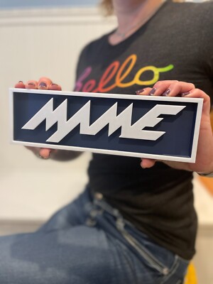 MAME 3D printed game console placard, retro sign, multi-color