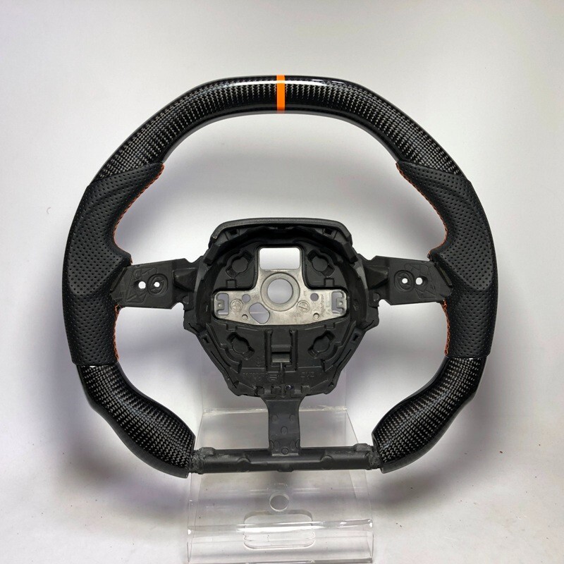Real Carbon steering wheel Lamborghini Huracan model Orange Ring and Stitching