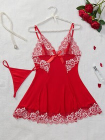 Women's Sexy Lingerie Nightwear Sleepwear Babydoll Underwear Lace Dress G-String