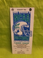 1995 Division II NCAA Football Championship Florence, Alabama The Shoals Ticket 