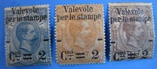 ITALY 1890 SC#59, #62 & #63 MINT HINGED SURCHARGED PARCEL POST - CV $77.40