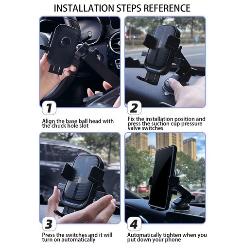 Support Téléphone Voiture Ventouse Support Téléphone Portable Support Ventouse Voiture Exceptionnel - Photo 10 sur 12