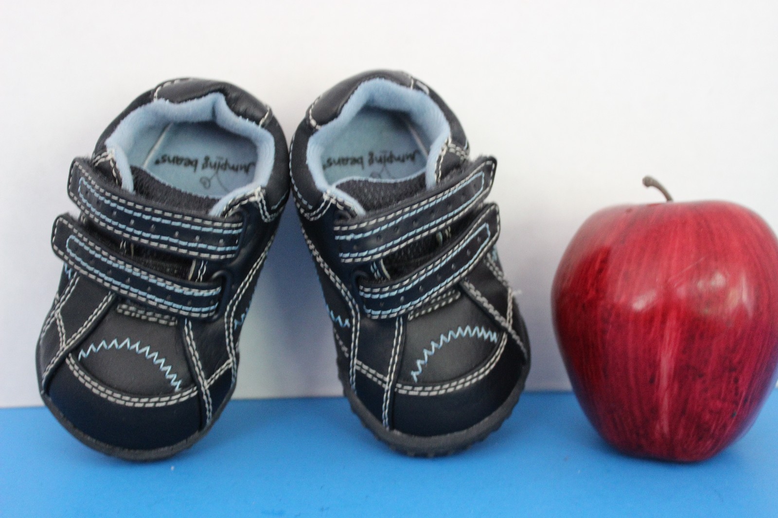 Jumping Beans Infant BABY-Black w/Blue Trim-SNEAKERS Shoes~S
