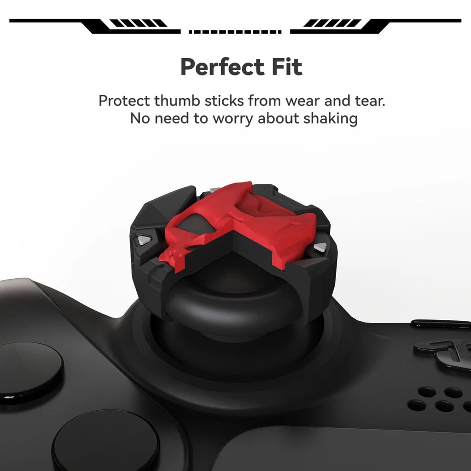 Tapas de agarre para pulgar GeekShare Skull para PS4 / PS5 / NSPRO 4 PIEZAS cubierta de silicona suave Foto 2 de 4