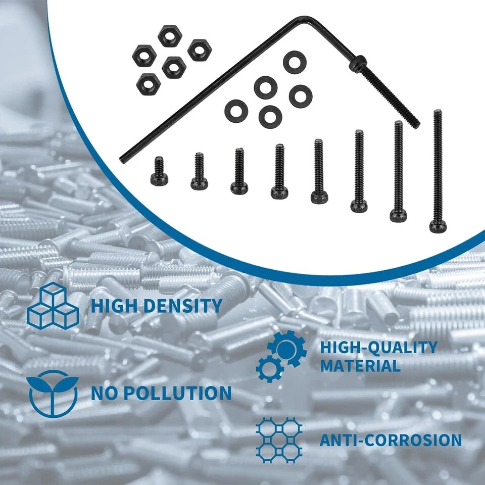 900 Pcs M2 Screws Bolts and Nuts Assortment Kit, Small Hex Socket Head Cap Screw