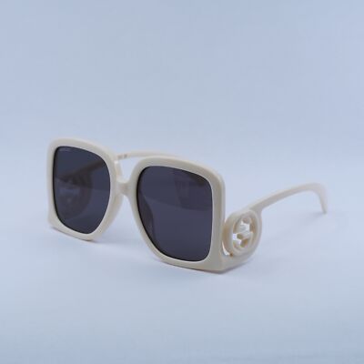GUCCI　サングラス New GUCCI GG1326S 009 Ivory/Grey Mirror 58-19-140 Sunglasses