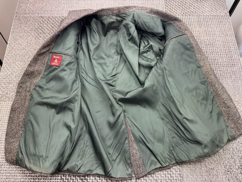 Bryden & Pearce Blazer 42 L Vintage 80er-90er grau gesprenkelt Wolle Ellenbogen Patch Fair - Bild 5 von 22