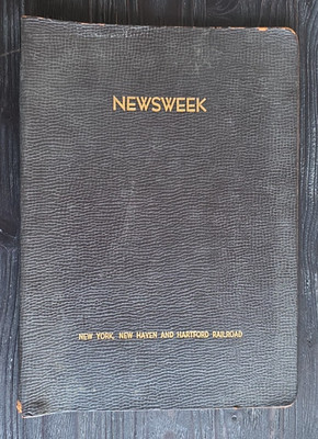 Vintage NY, NH & H New Haven Railroad ''Newsweek'' schwarze Dokumentenmappe