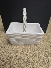 Made In Portugal Rect Single Handle Mini Porcelain Basket 4"
