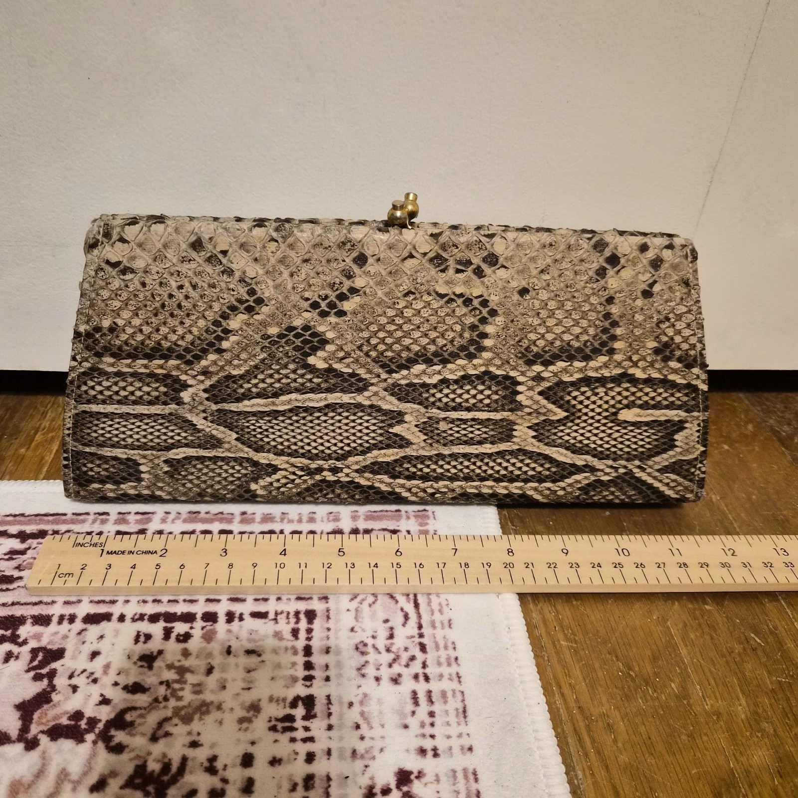 VTG Genuine Python Leather Classic Clutch Bag. Vi… - image 1