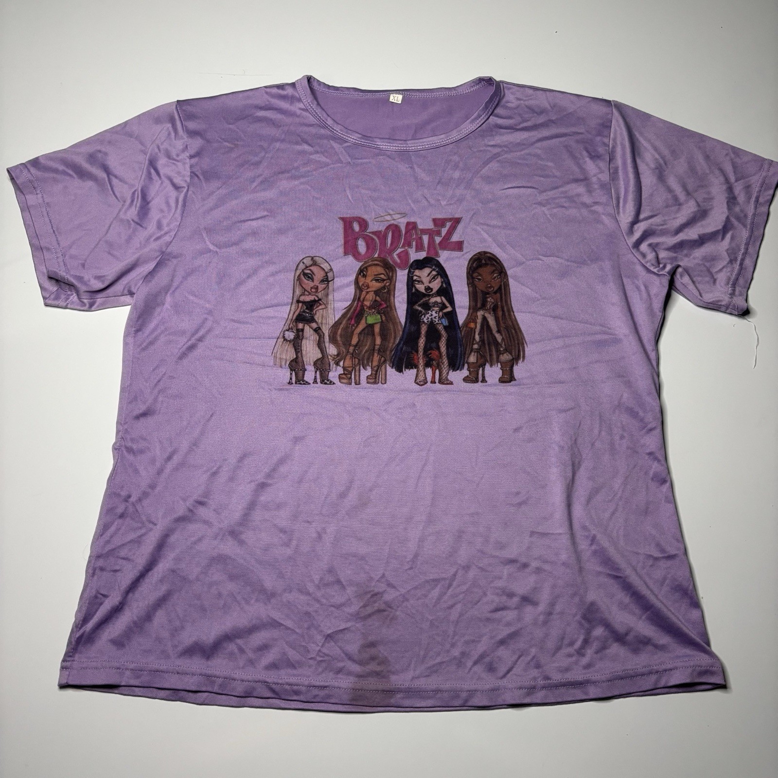 Bratz Purple Short Sleeve Graphic Crew Neck T-Shirt for Women Size XL